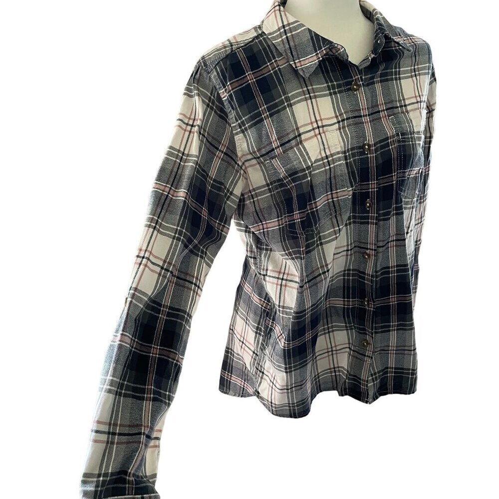 Carhartt Womens Plaid Button-Up Shirt L 100% Cotton Long Sleeve Casual - Picture 3 of 8